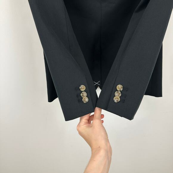 J.Crew Cotton Blend Two Button Blazer Preppy Black Classic Notch Collar US 0 NWT - Picture 11 of 14